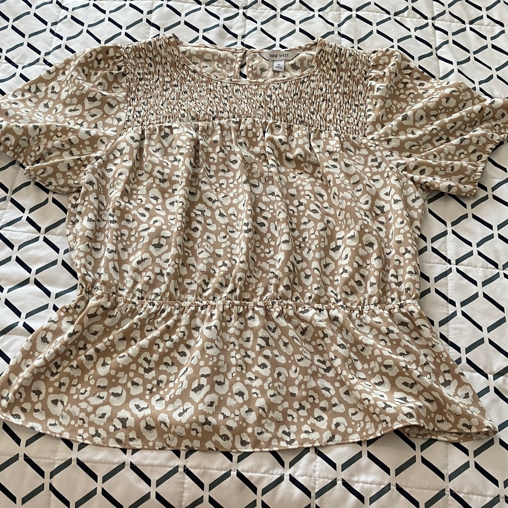 Nine West Animal Print Blouse